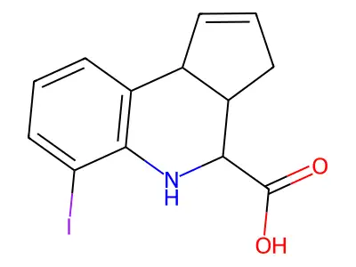 6-iodo-3a,4,5,9b-tetrahydro-3H-cyclopenta[c]quinoline-4-carboxylic acid structure