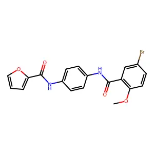 N-{4-[(5-bromo-2-methoxybenzoyl)amino]phenyl}-2-furamide structure
