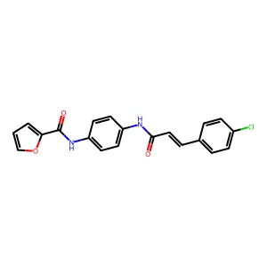 N-[4-[[(E)-3-(4-chlorophenyl)prop-2-enoyl]amino]phenyl]furan-2-carboxamide structure