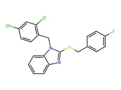 1-(2,4-dichlorobenzyl)-1H-benzimidazol-2-yl 4-fluorobenzyl sulfide structure