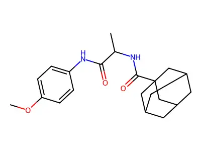 N-[1-(4-methoxyanilino)-1-oxopropan-2-yl]adamantane-1-carboxamide structure