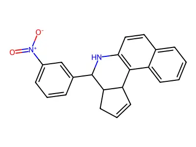 4-(3-nitrophenyl)-3a,4,5,11c-tetrahydro-3H-benzo[f]cyclopenta[c]quinoline structure