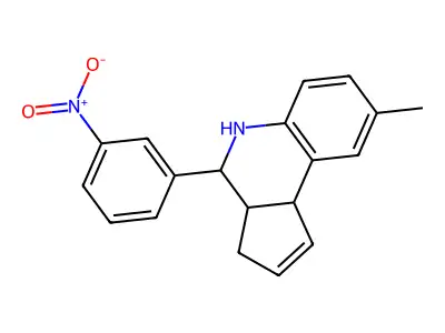 8-methyl-4-(3-nitrophenyl)-3a,4,5,9b-tetrahydro-3H-cyclopenta[c]quinoline structure