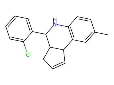 4-(2-chlorophenyl)-8-methyl-3a,4,5,9b-tetrahydro-3H-cyclopenta[c]quinoline structure