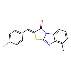 2-(4-fluorobenzylidene)-8-methyl[1,3]thiazolo[3,2-a]benzimidazol-3(2H)-one structure