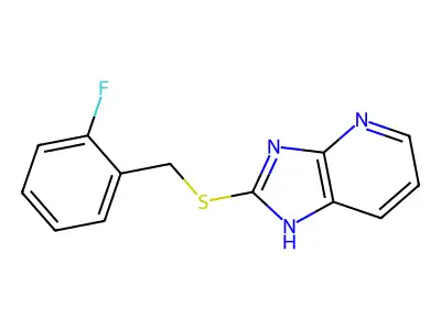 2-[(2-fluorophenyl)methylsulfanyl]-1H-imidazo[4,5-b]pyridine structure