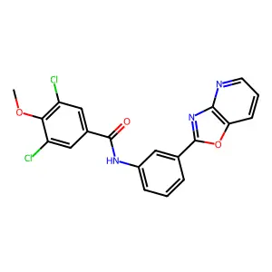3,5-dichloro-4-methoxy-N-[3-([1,3]oxazolo[4,5-b]pyridin-2-yl)phenyl]benzamide structure