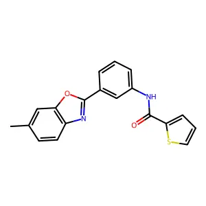 N-[3-(6-methyl-1,3-benzoxazol-2-yl)phenyl]thiophene-2-carboxamide structure