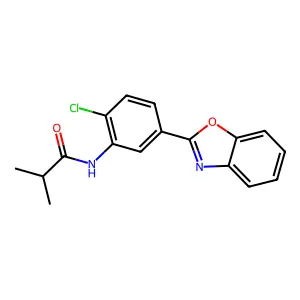 N-[5-(1,3-benzoxazol-2-yl)-2-chlorophenyl]-2-methylpropanamide structure