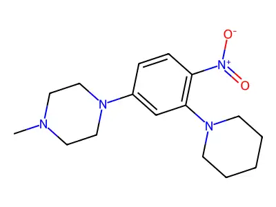 1-Methyl-4-(4-nitro-3-(piperidin-1-yl)phenyl)piperazine structure