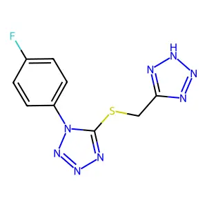 1-(4-fluorophenyl)-5-(2H-tetrazol-5-ylmethylsulfanyl)tetrazole structure