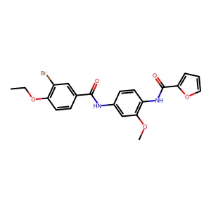 N-[4-[(3-bromo-4-ethoxybenzoyl)amino]-2-methoxyphenyl]furan-2-carboxamide structure