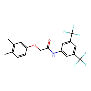 N-[3,5-bis(trifluoromethyl)phenyl]-2-(3,4-dimethylphenoxy)acetamide structure
