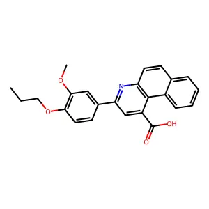 3-(3-Methoxy-4-propoxyphenyl)benzo[f]quinoline-1-carboxylic acid structure