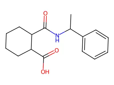 2-{[(1-Phenylethyl)amino]carbonyl}cyclohexanecarboxylic acid structure
