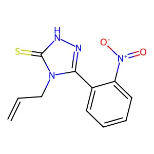 3-(2-nitrophenyl)-4-prop-2-enyl-1H-1,2,4-triazole-5-thione structure