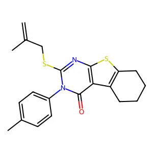 3-(4-methylphenyl)-2-[(2-methyl-2-propenyl)sulfanyl]-5,6,7,8-tetrahydro[1]benzothieno[2,3-d]pyrimidin-4(3H)-one structure