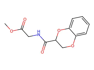 methyl N-(2,3-dihydro-1,4-benzodioxin-2-ylcarbonyl)glycinate structure