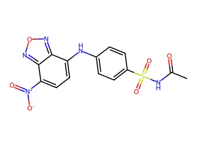 N-[4-[(4-nitro-2,1,3-benzoxadiazol-7-yl)amino]phenyl]sulfonylacetamide structure