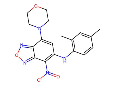 N-(2,4-dimethylphenyl)-7-morpholin-4-yl-4-nitro-2,1,3-benzoxadiazol-5-amine structure