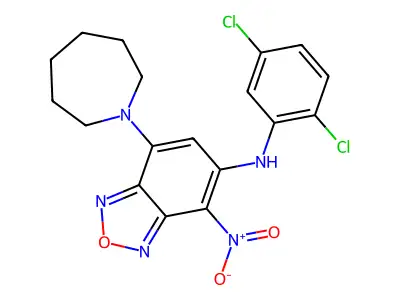 7-(1-Azepanyl)-5-(2,5-dichloroanilino)-4-nitro-2,1,3-benzoxadiazole structure
