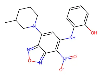 2-{[7-(3-Methylpiperidin-1-yl)-4-nitro-2,1,3-benzoxadiazol-5-yl]amino}phenol structure