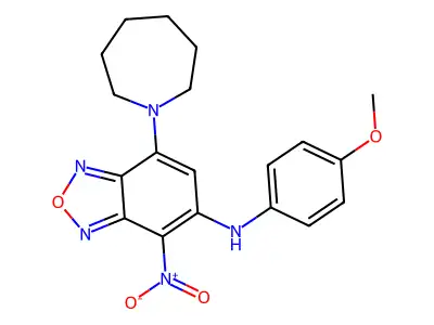 7-(azepan-1-yl)-N-(4-methoxyphenyl)-4-nitro-2,1,3-benzoxadiazol-5-amine structure