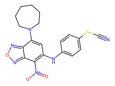 4-({7-(1-Azepanyl)-4-nitro-2,1,3-benzoxadiazol-5-yl}amino)phenyl thiocyanate structure