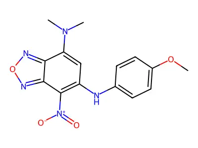 5-N-(4-methoxyphenyl)-7-N,7-N-dimethyl-4-nitro-2,1,3-benzoxadiazole-5,7-diamine structure