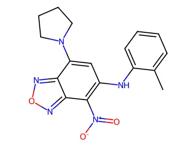 N-(2-methylphenyl)-4-nitro-7-pyrrolidin-1-yl-2,1,3-benzoxadiazol-5-amine structure