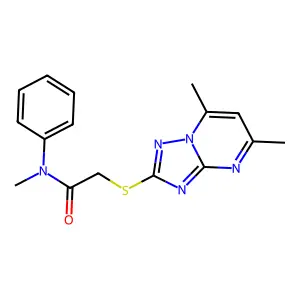 2-[(5,7-dimethyl[1,2,4]triazolo[1,5-a]pyrimidin-2-yl)sulfanyl]-N-methyl-N-phenylacetamide structure