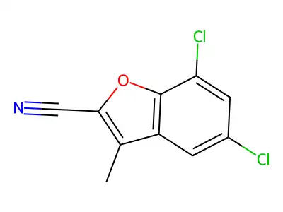 5,7-二氯-3-甲基-1-苯并呋喃-2-甲腈 structure