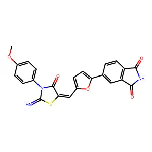 1H-Isoindole-1,3(2H)-dione, 5-[5-[[2-iMino-3-(4-Methoxyphenyl)-4-oxo-5-thiazolidinylidene]Methyl]-2-furanyl]- structure