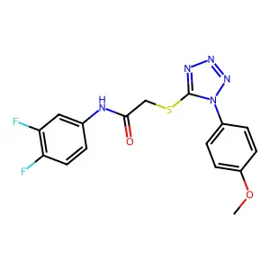 N-(3,4-difluorophenyl)-2-[1-(4-methoxyphenyl)tetrazol-5-yl]sulfanylacetamide structure