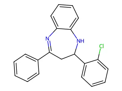 2-(2-chlorophenyl)-4-phenyl-2,3-dihydro-1H-1,5-benzodiazepine structure