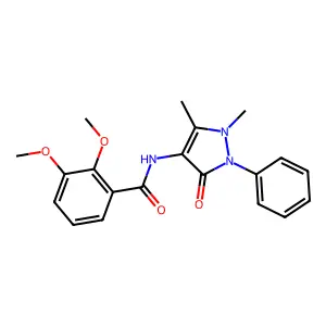N-(1,5-dimethyl-3-oxo-2-phenylpyrazol-4-yl)-2,3-dimethoxybenzamide structure