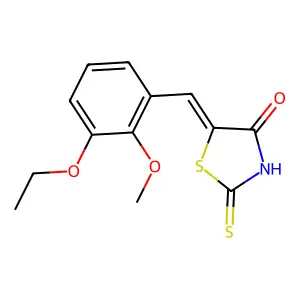 5-(3-Ethoxy-2-methoxybenzylidene)-2-thioxo-1,3-thiazolidin-4-one structure