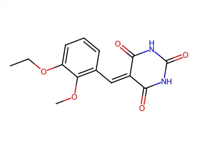 5-(3-ethoxy-2-methoxybenzylidene)-2,4,6(1H,3H,5H)-pyrimidinetrione structure