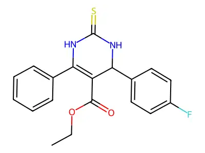 Ethyl 6-(4-fluorophenyl)-4-phenyl-2-sulfanyl-1,6-dihydropyrimidine-5-carboxylate structure
