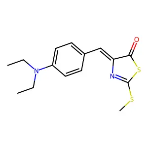 (4Z)-4-[[4-(diethylamino)phenyl]methylidene]-2-methylsulfanyl-1,3-thiazol-5-one structure