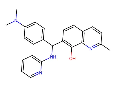 7-{[4-(Dimethylamino)phenyl][(pyridin-2-yl)amino]methyl}-2-methylquinolin-8-ol structure