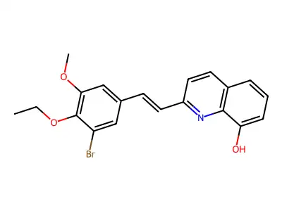 2-[(E)-2-(3-bromo-4-ethoxy-5-methoxyphenyl)ethenyl]quinolin-8-ol structure