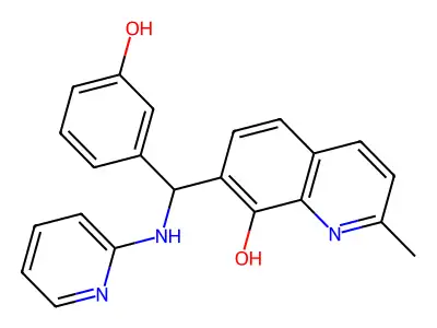 7-((3-Hydroxyphenyl)(pyridin-2-ylamino)methyl)-2-methylquinolin-8-ol structure