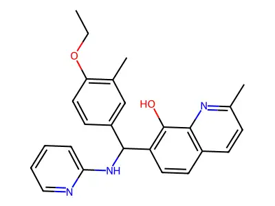 7-[(4-Ethoxy-3-methylphenyl)-(pyridin-2-ylamino)methyl]-2-methylquinolin-8-ol structure