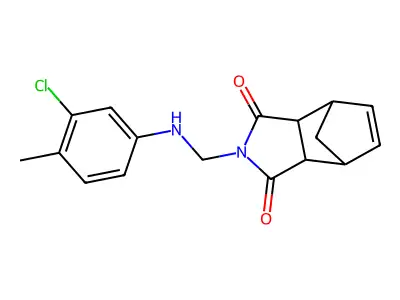 2-{[(3-Chloro-4-methylphenyl)amino]methyl}-3a,4,7,7a-tetrahydro-1H-4,7-methanoisoindole-1,3-dione structure