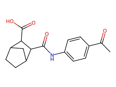3-(4-Acetyl-phenylcarbamoyl)-bicyclo[2.2.1]heptane-2-carboxylic acid structure