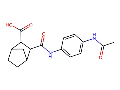 3-{[4-(Acetylamino)anilino]carbonyl}bicyclo[2.2.1]heptane-2-carboxylic acid structure
