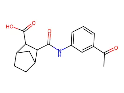 3-[(3-Acetylphenyl)carbamoyl]bicyclo[2.2.1]heptane-2-carboxylic acid structure