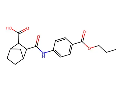 3-{[4-(Propoxycarbonyl)anilino]carbonyl}bicyclo[2.2.1]heptane-2-carboxylic acid structure