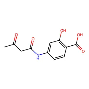 2-Hydroxy-4-(3-oxobutanoylamino)benzoic acid structure